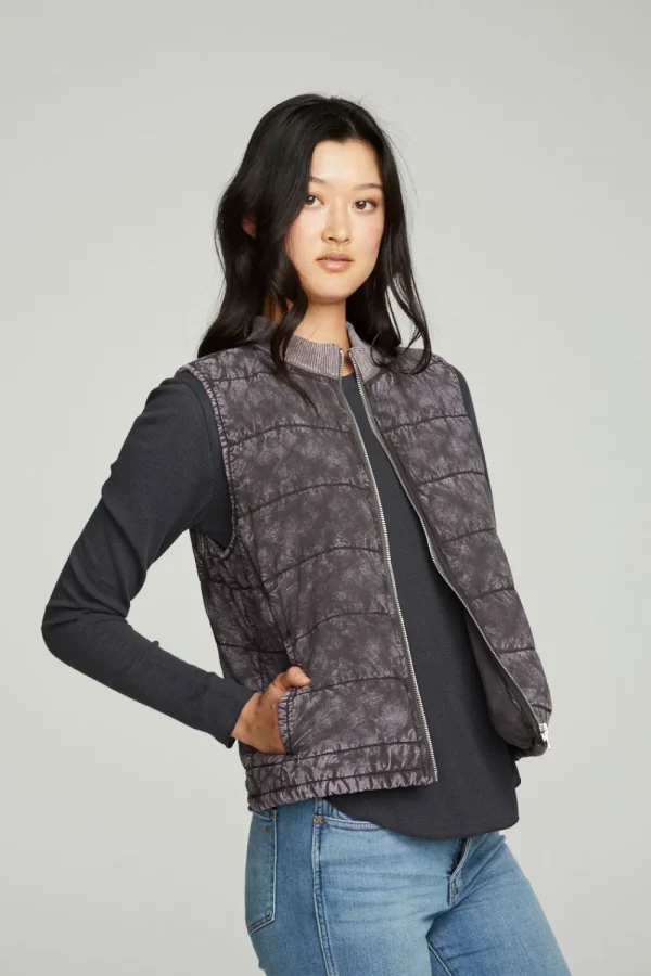 Fashion Quilted Mock Neck Puffer Vest Women Outerwear | Tops