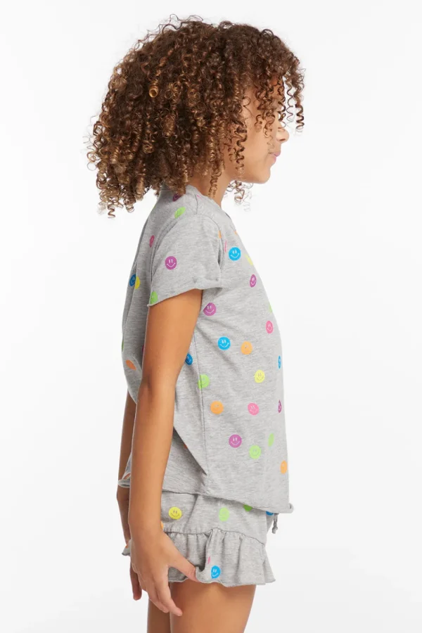 Best Sale Rainbow Smiles Girls Crew Neck Tee Kids Girls