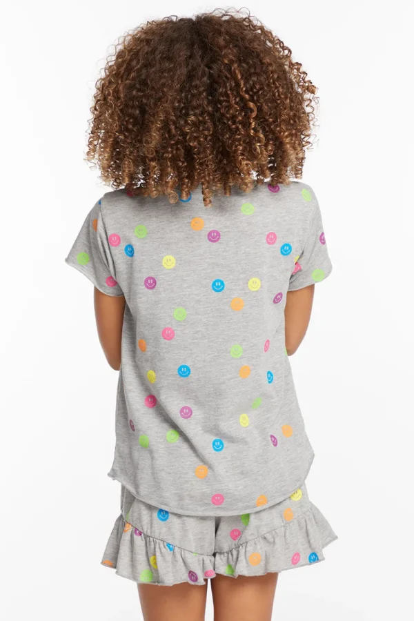 Best Sale Rainbow Smiles Girls Crew Neck Tee Kids Girls