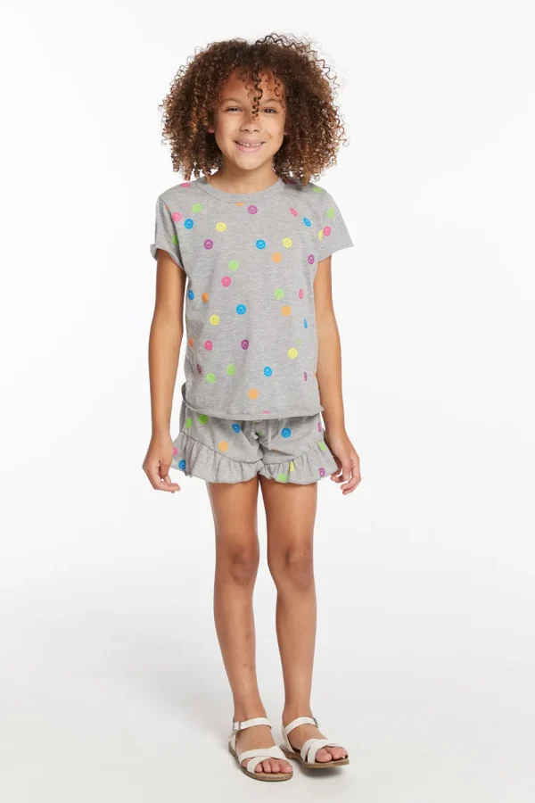 Best Sale Rainbow Smiles Girls Crew Neck Tee Kids Girls