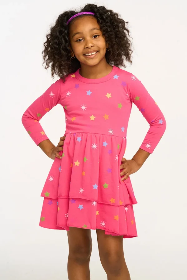 Sale Rainbow Stars Dress Kids Girls