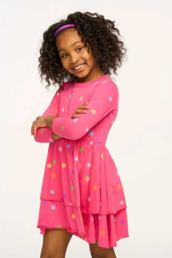 Sale Rainbow Stars Dress Kids Girls