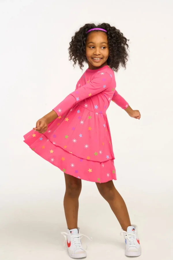 Sale Rainbow Stars Dress Kids Girls