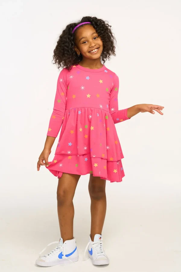 Sale Rainbow Stars Dress Kids Girls