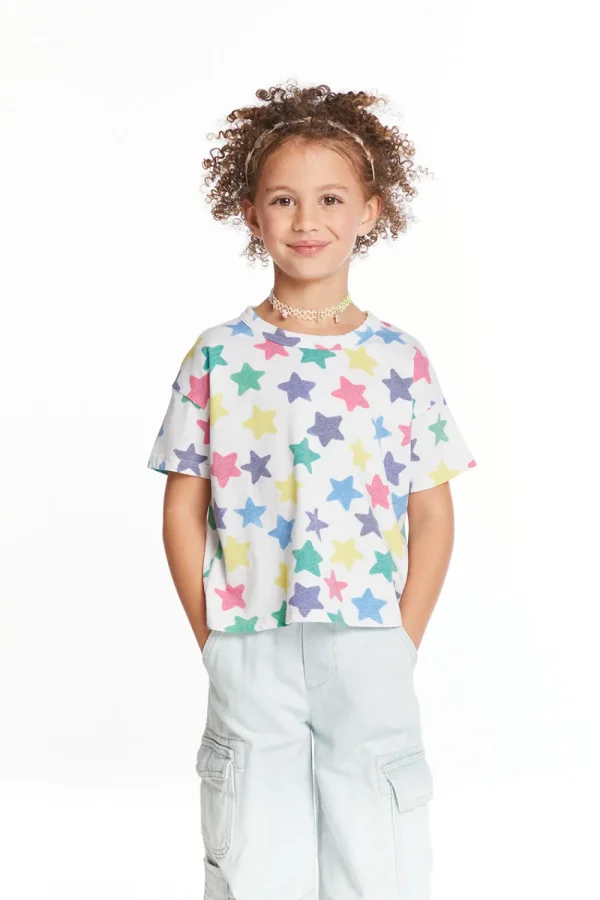 Outlet Rainbow Stars Girls Tee Kids Girls