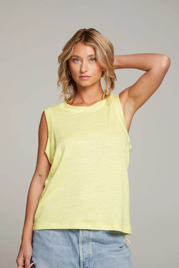 New Raw Edge Lemon Muscle Tank Women Loungewear | Tops