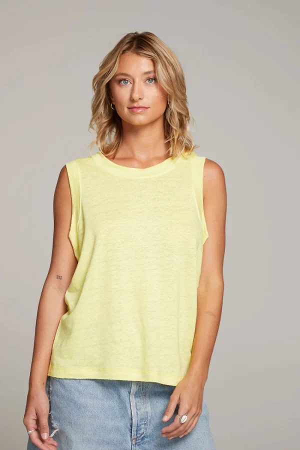 New Raw Edge Lemon Muscle Tank Women Loungewear | Tops