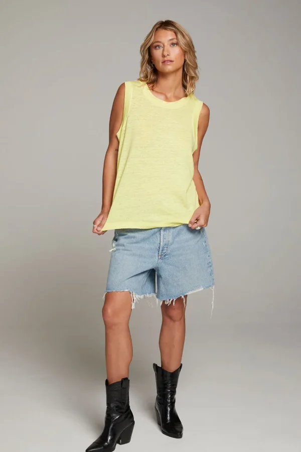 New Raw Edge Lemon Muscle Tank Women Loungewear | Tops