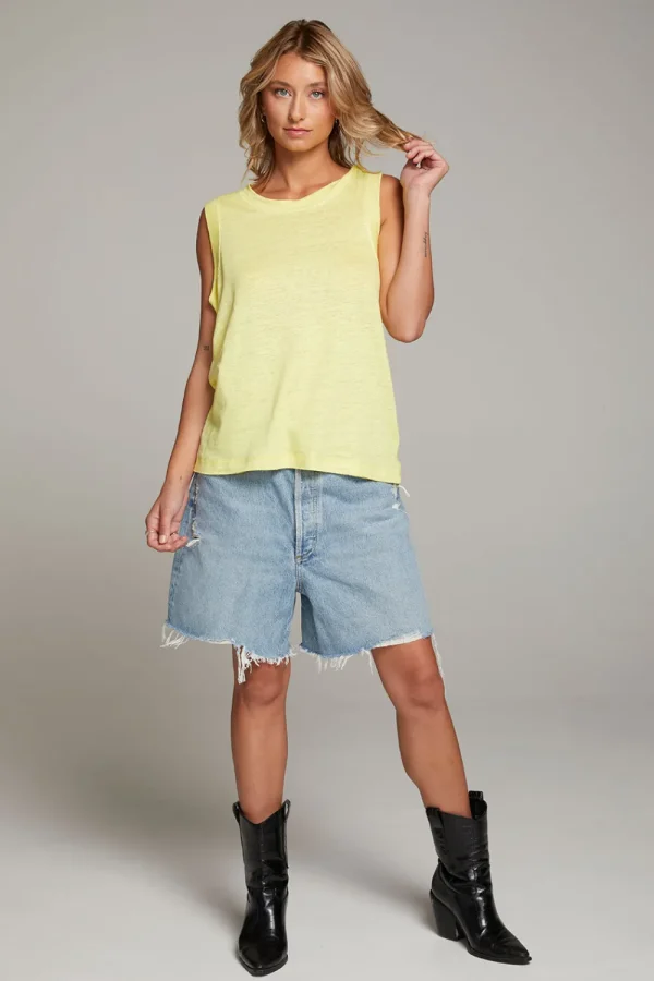 New Raw Edge Lemon Muscle Tank Women Loungewear | Tops
