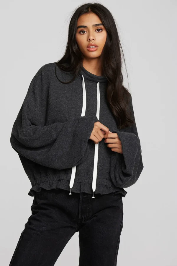 Cheap Recycled Bliss Knit Cropped Pullover With Elastic Waist & Sleeve Women Tops