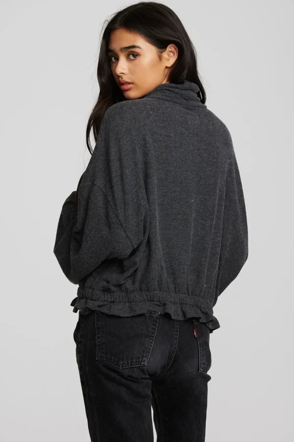 Cheap Recycled Bliss Knit Cropped Pullover With Elastic Waist & Sleeve Women Tops