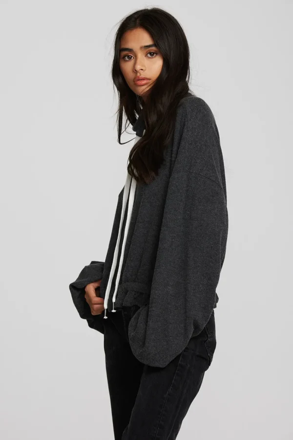 Cheap Recycled Bliss Knit Cropped Pullover With Elastic Waist & Sleeve Women Tops
