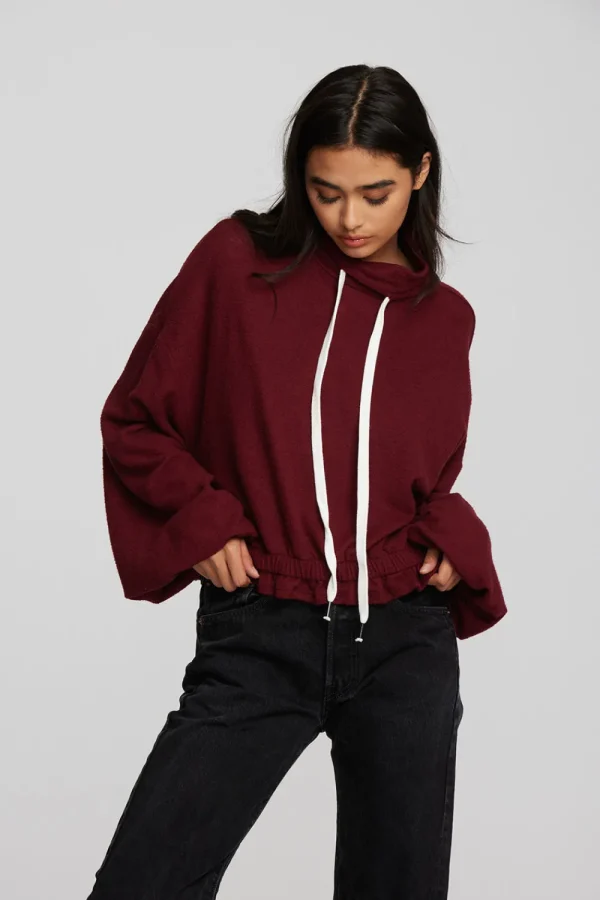 Online Recycled Bliss Knit Cropped Pullover With Elastic Waist & Sleeve Women Tops