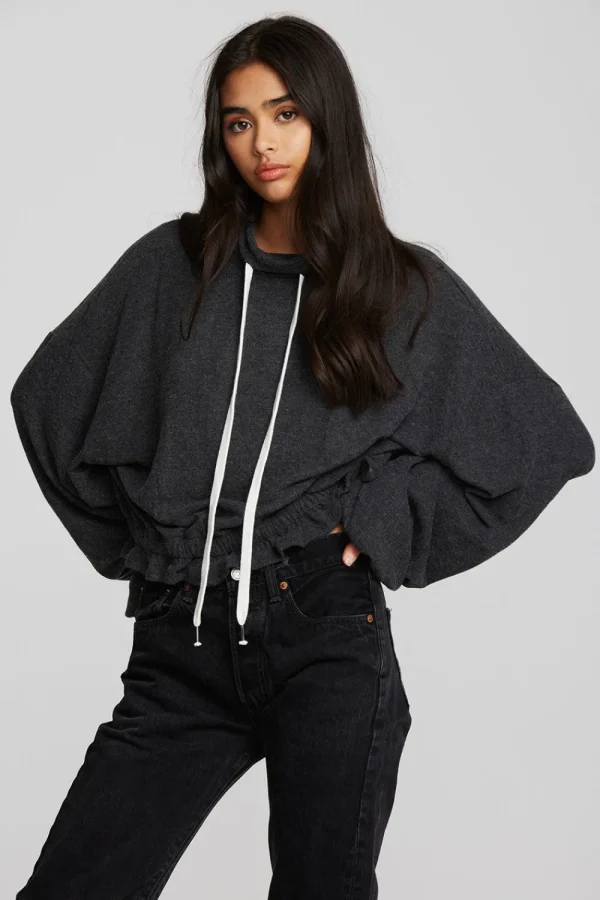Cheap Recycled Bliss Knit Cropped Pullover With Elastic Waist & Sleeve Women Tops