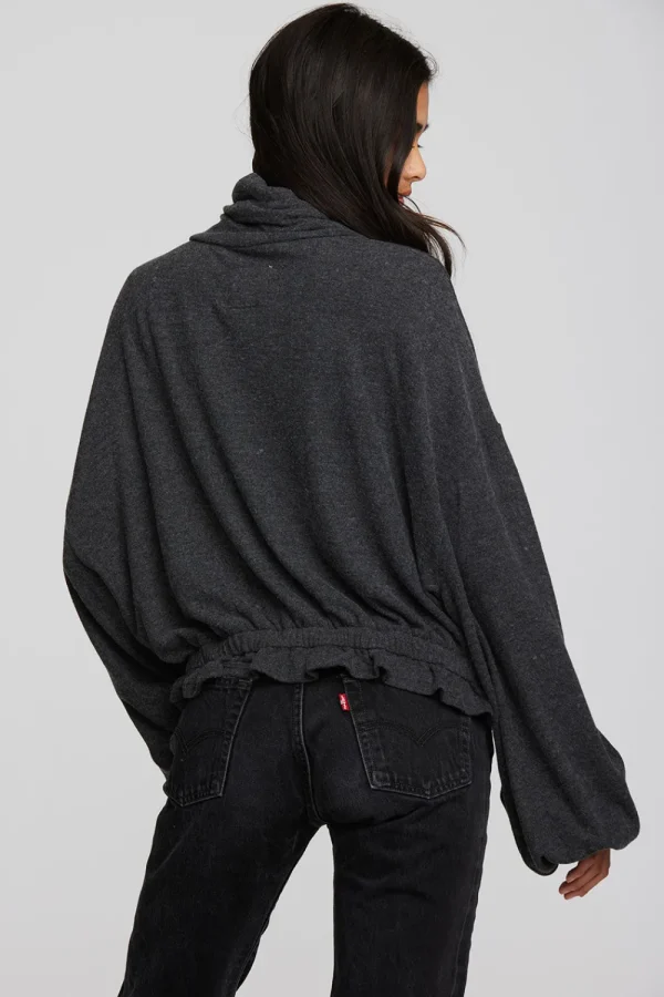 Cheap Recycled Bliss Knit Cropped Pullover With Elastic Waist & Sleeve Women Tops