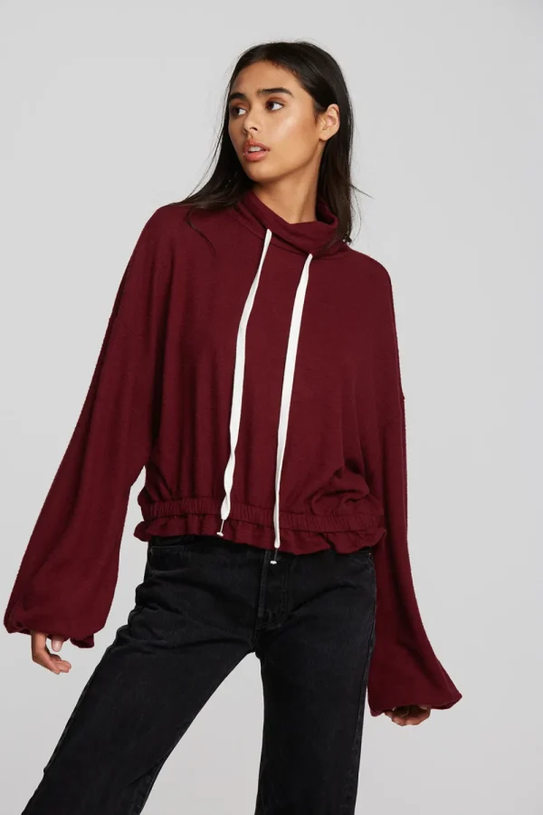 Online Recycled Bliss Knit Cropped Pullover With Elastic Waist & Sleeve Women Tops
