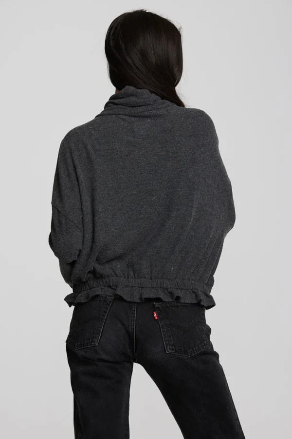 Cheap Recycled Bliss Knit Cropped Pullover With Elastic Waist & Sleeve Women Tops