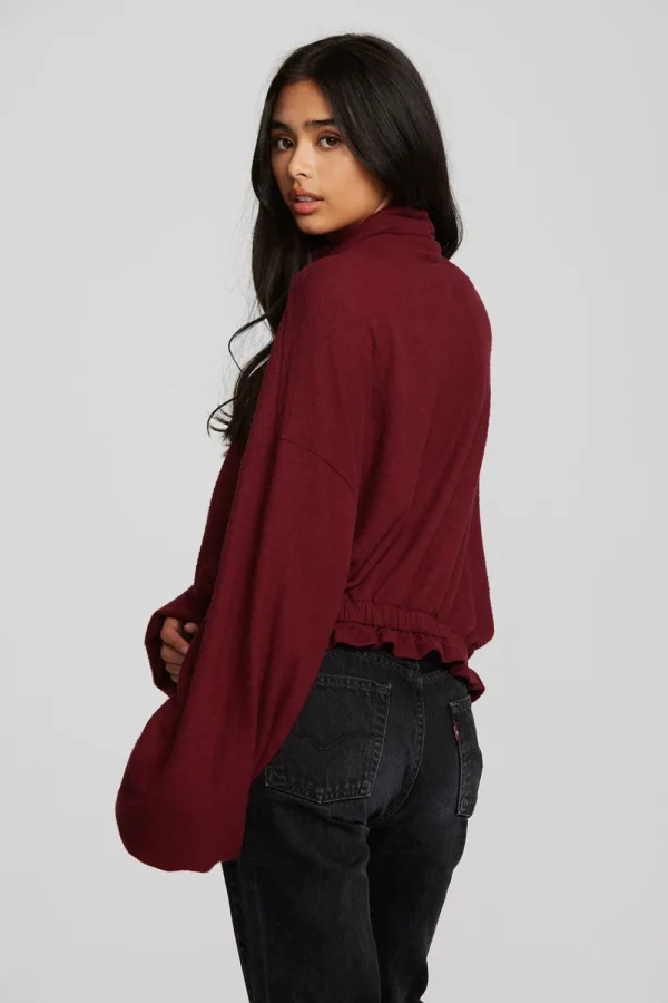Online Recycled Bliss Knit Cropped Pullover With Elastic Waist & Sleeve Women Tops