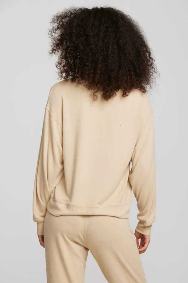 Cheap Recycled Bliss Knit Long Sleeve Henley With Rib Women Loungewear | Tops