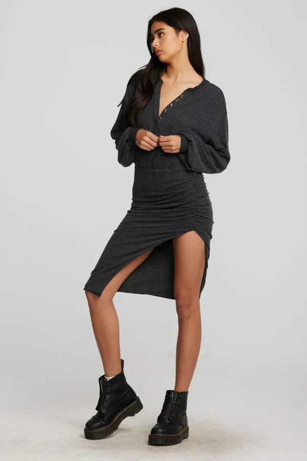 Store Recycled Bliss Knit Midi Dress With Shirring Women Dresses