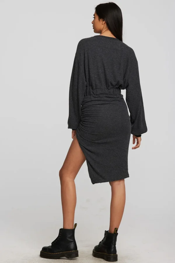 Store Recycled Bliss Knit Midi Dress With Shirring Women Dresses