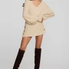 Hot Recycled Bliss Knit V-neck Tunic With Button Side Seam Women Tops