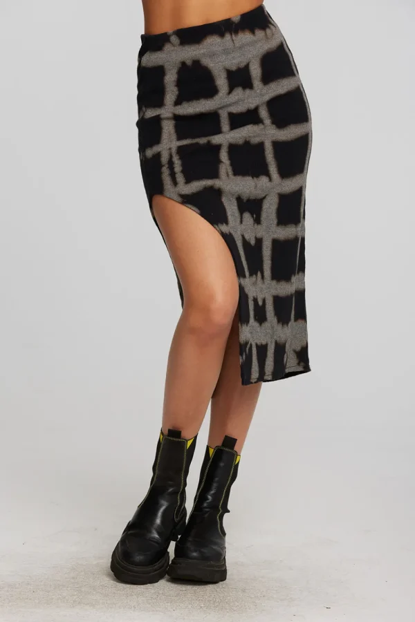 Online Recycled Vintage Rib Midi Skirt With Shirring And Side Slit Women Bottoms