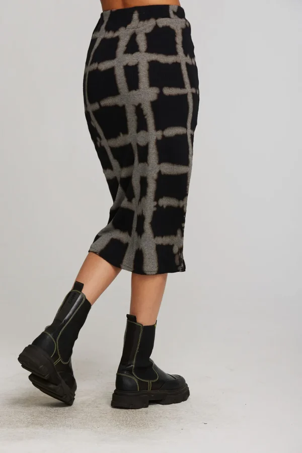Online Recycled Vintage Rib Midi Skirt With Shirring And Side Slit Women Bottoms