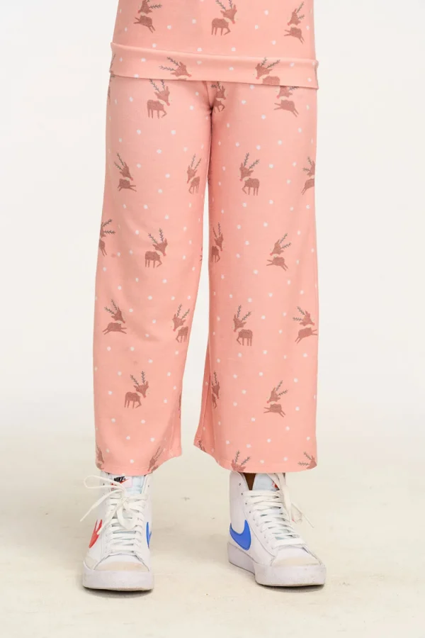 Fashion Reindeer Snow Wide Leg Pants Kids Girls