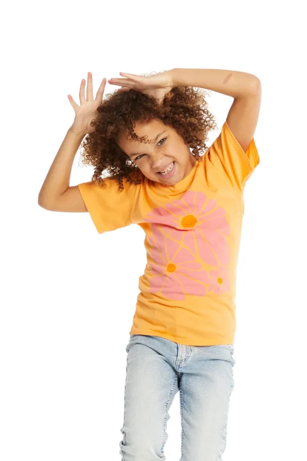 Store Retro Flowers Tee Kids Girls