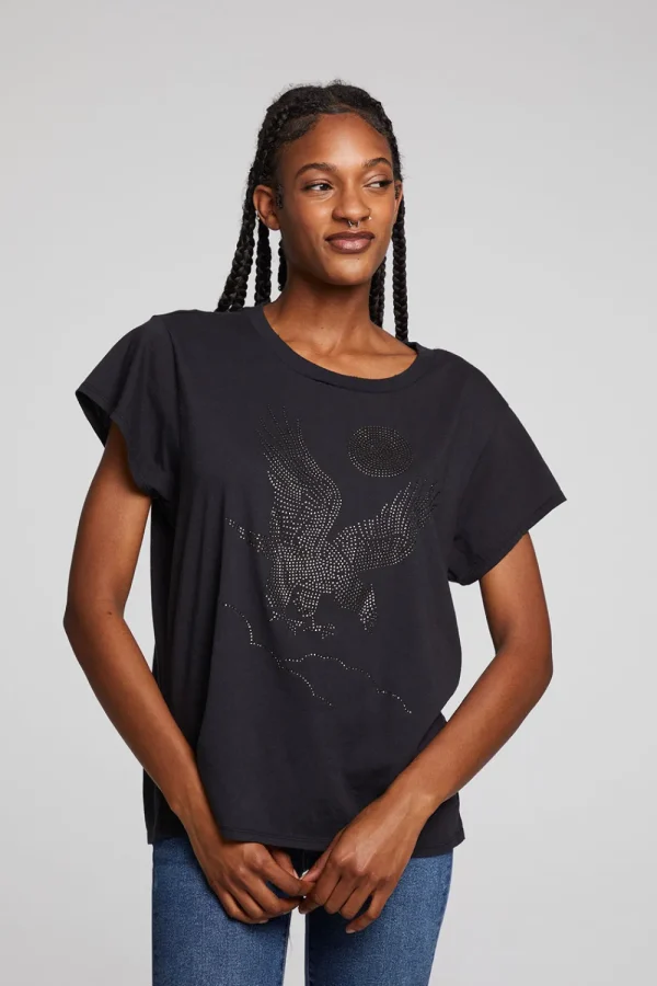 Clearance Rhinestone Eagle Tee Women Loungewear | Graphics