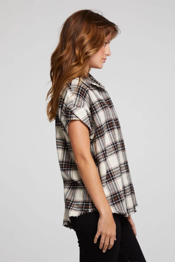 Best Sale Rhythm Americana Plaid Button Down Women Loungewear | Tops