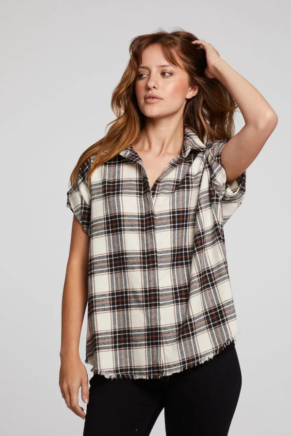Best Sale Rhythm Americana Plaid Button Down Women Loungewear | Tops