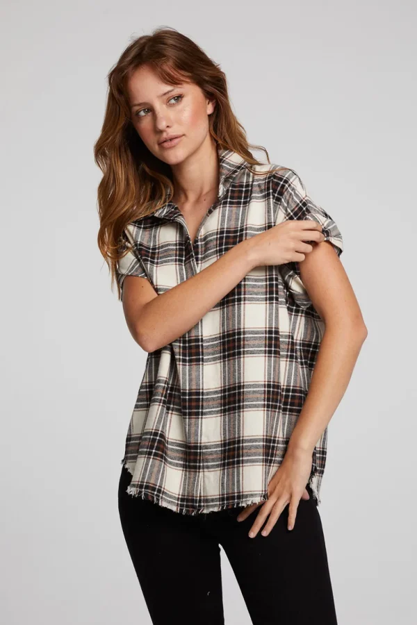 Best Sale Rhythm Americana Plaid Button Down Women Loungewear | Tops
