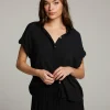 Discount Rhythmm Licorice Button Down Women Loungewear | Tops