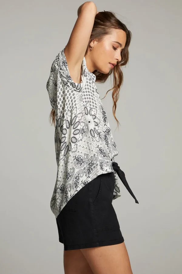 Discount Rhythmm Paisley Bandana Button Down Women Loungewear | Tops