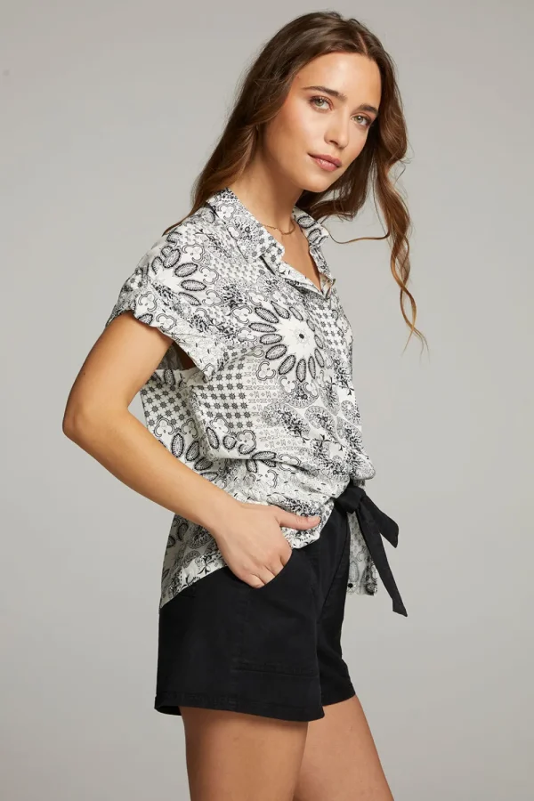 Discount Rhythmm Paisley Bandana Button Down Women Loungewear | Tops