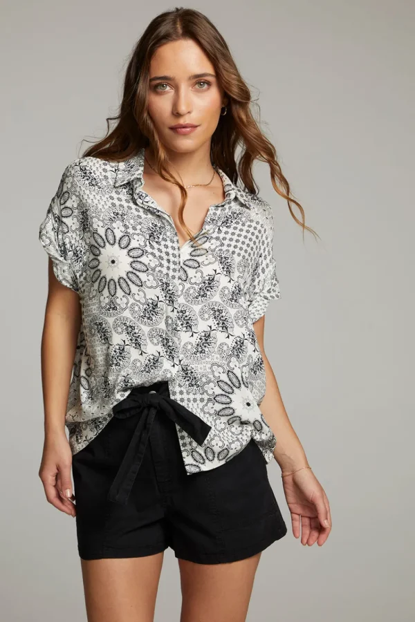 Discount Rhythmm Paisley Bandana Button Down Women Loungewear | Tops