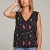 Online Rolled Night Palm Armhole V-neck Muscle Tank Women Loungewear | Tops