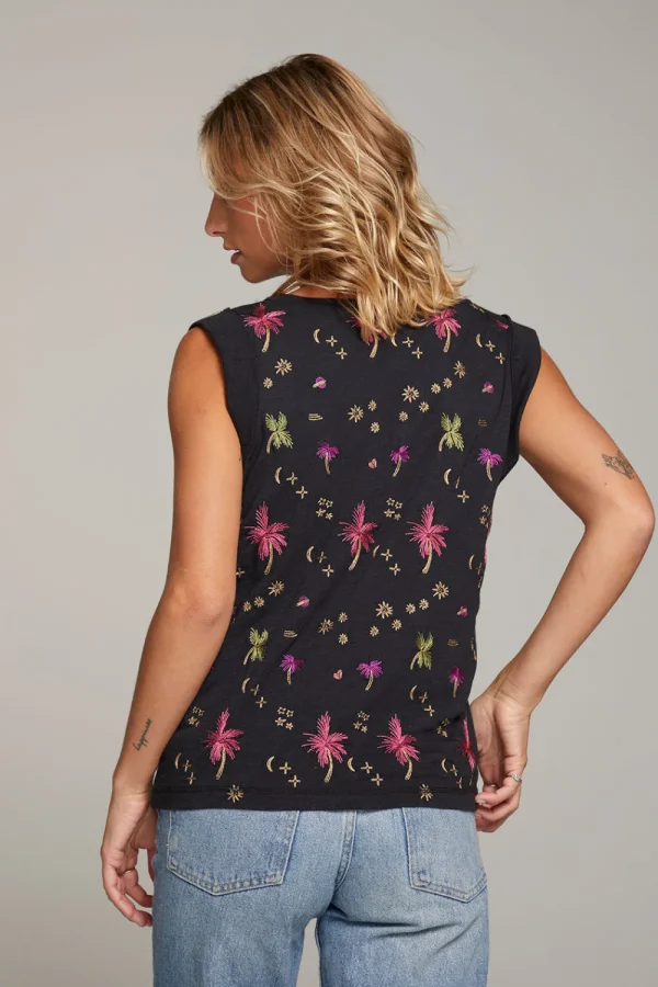 Online Rolled Night Palm Armhole V-neck Muscle Tank Women Loungewear | Tops