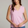 New Rolled Pastel Lavender Armhole V-neck Muscle Tank Women Loungewear | Tops