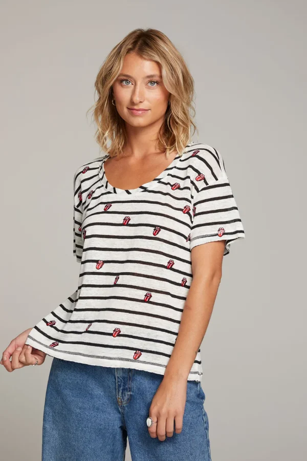 Online Rolling Stones All Over Logo Tee Women Loungewear | Music