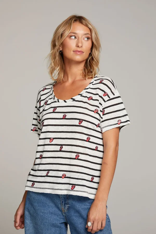 Online Rolling Stones All Over Logo Tee Women Loungewear | Music