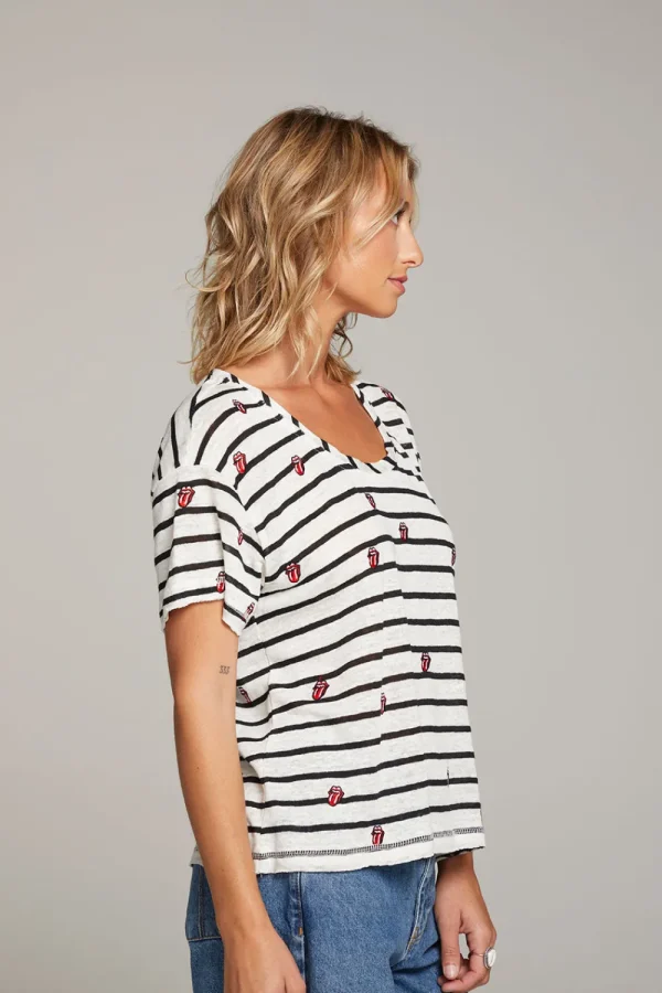 Online Rolling Stones All Over Logo Tee Women Loungewear | Music