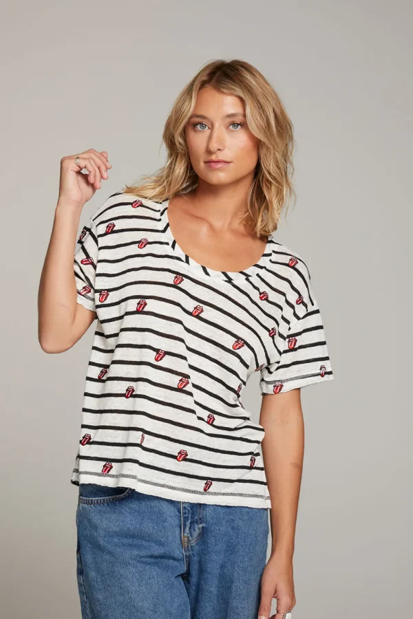 Online Rolling Stones All Over Logo Tee Women Loungewear | Music