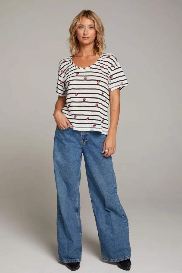 Online Rolling Stones All Over Logo Tee Women Loungewear | Music