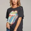 Best Sale Rolling Stones Classic Logo Distressed Tee Women Loungewear | Music