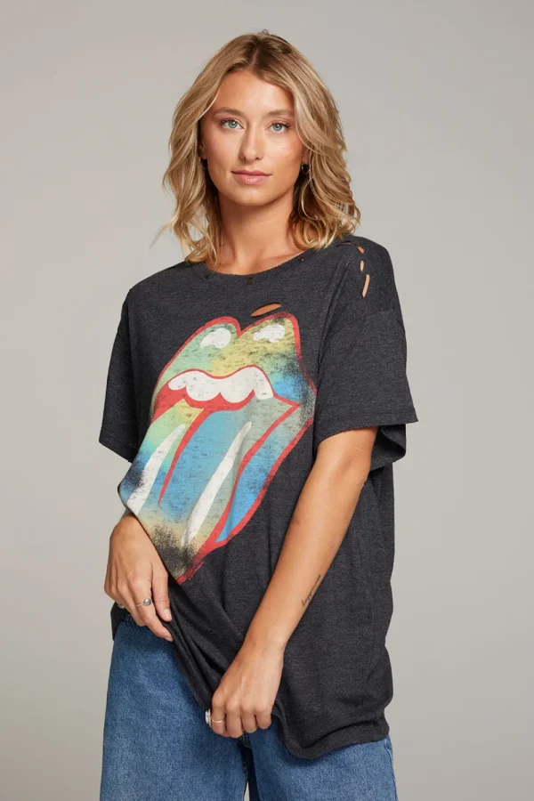 Best Sale Rolling Stones Classic Logo Distressed Tee Women Loungewear | Music