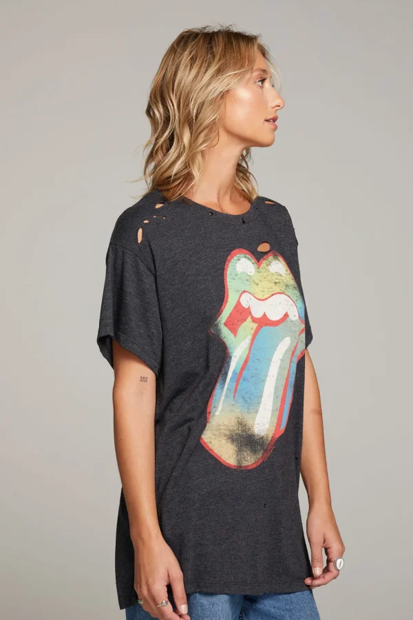 Best Sale Rolling Stones Classic Logo Distressed Tee Women Loungewear | Music