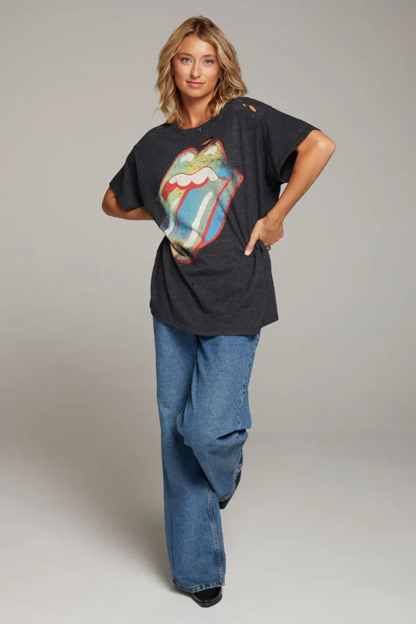 Best Sale Rolling Stones Classic Logo Distressed Tee Women Loungewear | Music